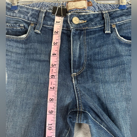 Paige Hollywood hills low rise distressed flare denim - Picture 2 of 12